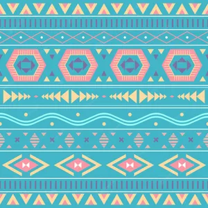 Yellow, Orange, And Teal Aztec Pattern Wallpaper
