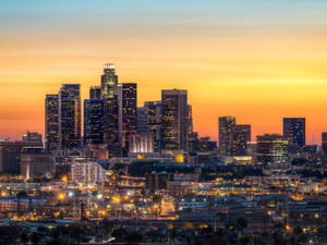 Yellow Orange Los Angeles Sunset Wallpaper