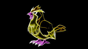 Yellow Pidgeotto Pidgey Black Background Wallpaper