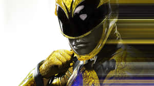 Yellow Ranger Glitch Art Wallpaper