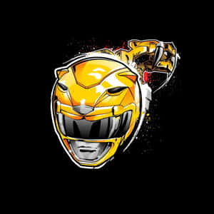 Yellow Ranger Helmet Artwork Wallpaper