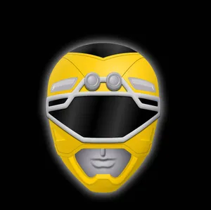 Yellow Ranger Helmet Illustration Wallpaper