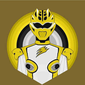Yellow Ranger Helmet Illustration Wallpaper