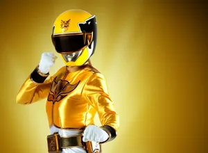 Yellow Ranger Power Pose Wallpaper