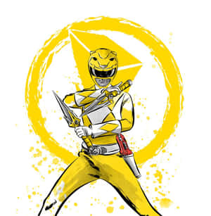 Yellow Ranger Power Pose Wallpaper