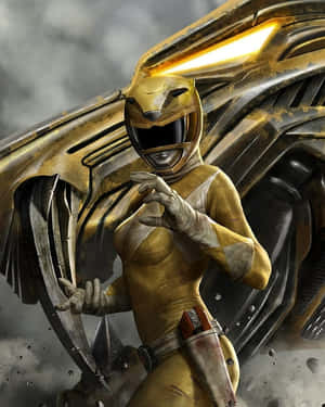Yellow Rangerin Action Wallpaper