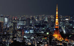 Yellow Red Orange Tokyo Tower Wallpaper