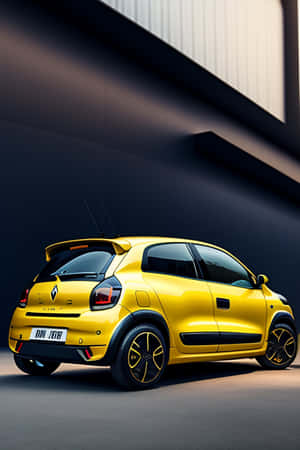 Yellow Renault Twingo Showcase Wallpaper