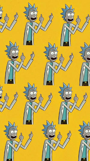 Yellow Rick And Morty Iphone Wallpaper