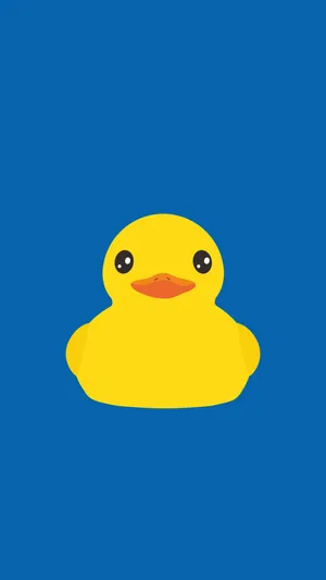 Yellow Rubber Duck Blue Background Wallpaper