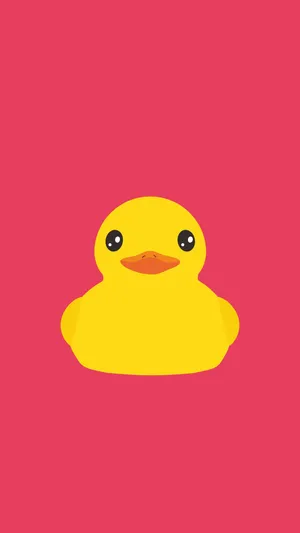 Yellow Rubber Duck Pink Background Wallpaper