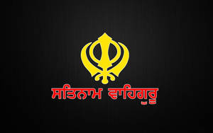 Yellow Sikhism Symbol Waheguru Minimalist Wallpaper