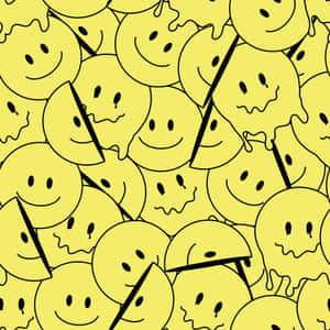 Yellow Smiley Faces Pattern Wallpaper