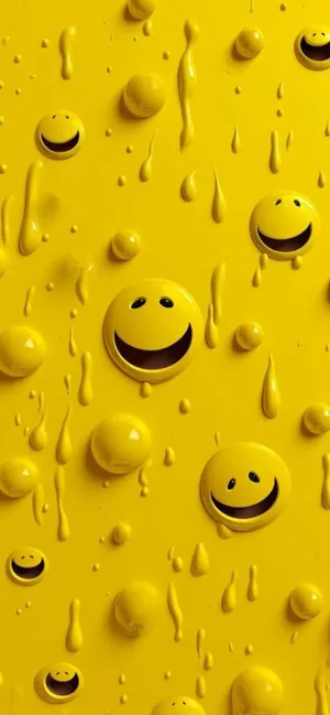 Yellow Smiley Faces Texture Wallpaper