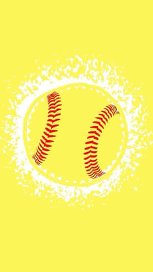 Yellow Softball Artistic Background Wallpaper