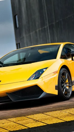 Yellow Sports Car Lamborghini Phone Wallpaper