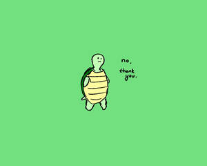 Yellow-striped Cartoon Turtle Wallpaper