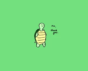 Yellow-striped Cartoon Turtle Wallpaper