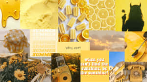 Yellow Summer Aesthetic Collage Wallpaper