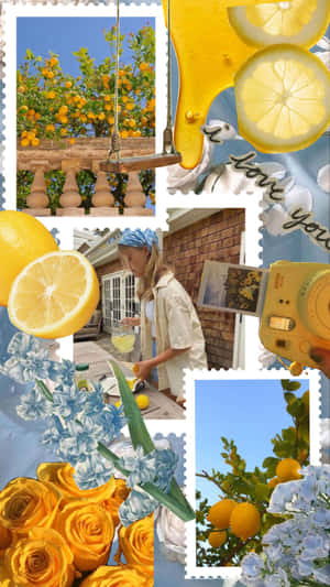 Yellow Summer Aesthetic Collage Wallpaper