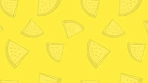Yellow Watermelon Pattern Summer Aesthetic Wallpaper