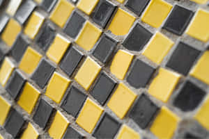 Yellowand Black Mosaic Tiles Wallpaper