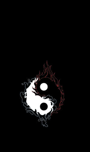Yin Yang 4k Black Fire White Water Wallpaper
