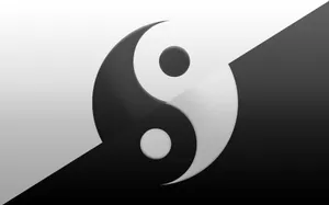 Yin Yang 4k Diagonal Black And White Wallpaper
