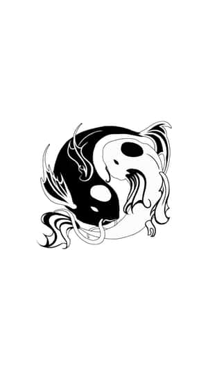 Yin Yang Fish Swimming In Harmony Wallpaper