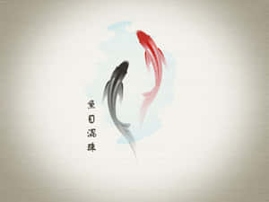 Yin Yang Fish Swimming Together In Harmony Wallpaper