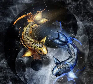 Yin Yang Fish Swirl Wallpaper