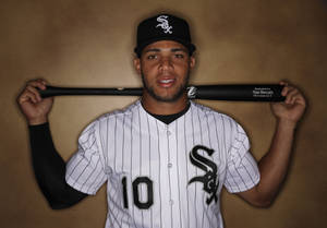 Yoan Moncada Posing With Baseball Bat Wallpaper