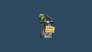 Yoda Trashcan Funny Simple Desktop Wallpaper