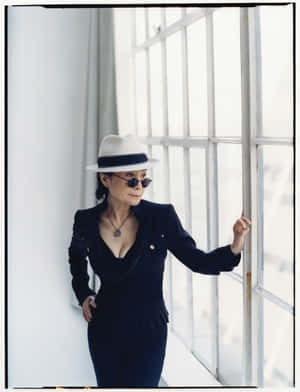 Yoko Ono By Window Wallpaper