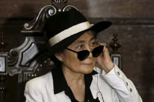 Yoko Ono Hat White Clothing Wallpaper