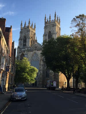 York Minster Cathedral Side Street Wallpaper