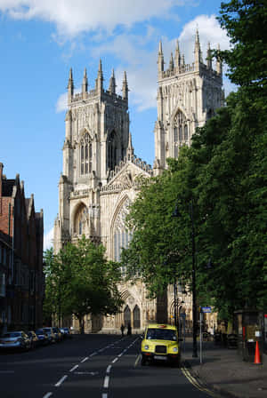 York Minster Cathedral Street In Front Wallpaper
