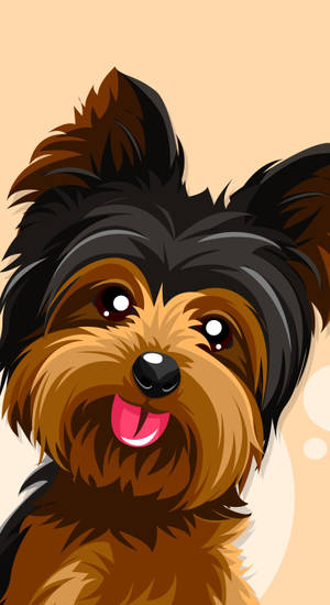 Yorkshire Terrier Close-up Art Wallpaper