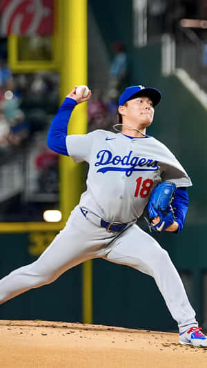 Yoshinobu Yamamoto Pitching Action Wallpaper