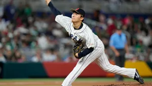 Yoshinobu Yamamoto Pitching Action Wallpaper