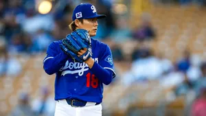 Yoshinobu Yamamoto Pitching Focus Wallpaper