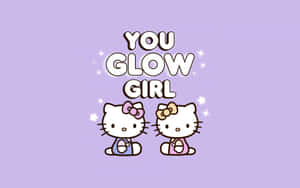 You Glow Girl Hello Kitty Purple Background Wallpaper