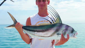 Young Anglerwith Roosterfish Catch Wallpaper