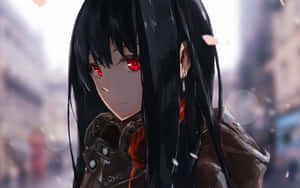 Young Anime Girl With Long Black Hair Wallpaper