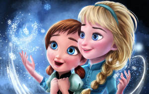 Young Elsa And Anna Wallpaper