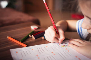 Young Girl Learning How To Draw Wallpaper