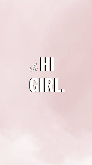 Young Girl's Charming Greeting In Soft Pink Glow Wallpaper