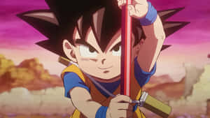 Young Goku With Power Pole Wallpaper