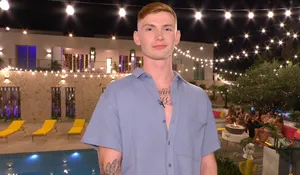 Young Man Poolside Night Event Wallpaper