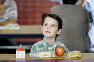 Young Sheldon Cafeteria Contemplation Wallpaper